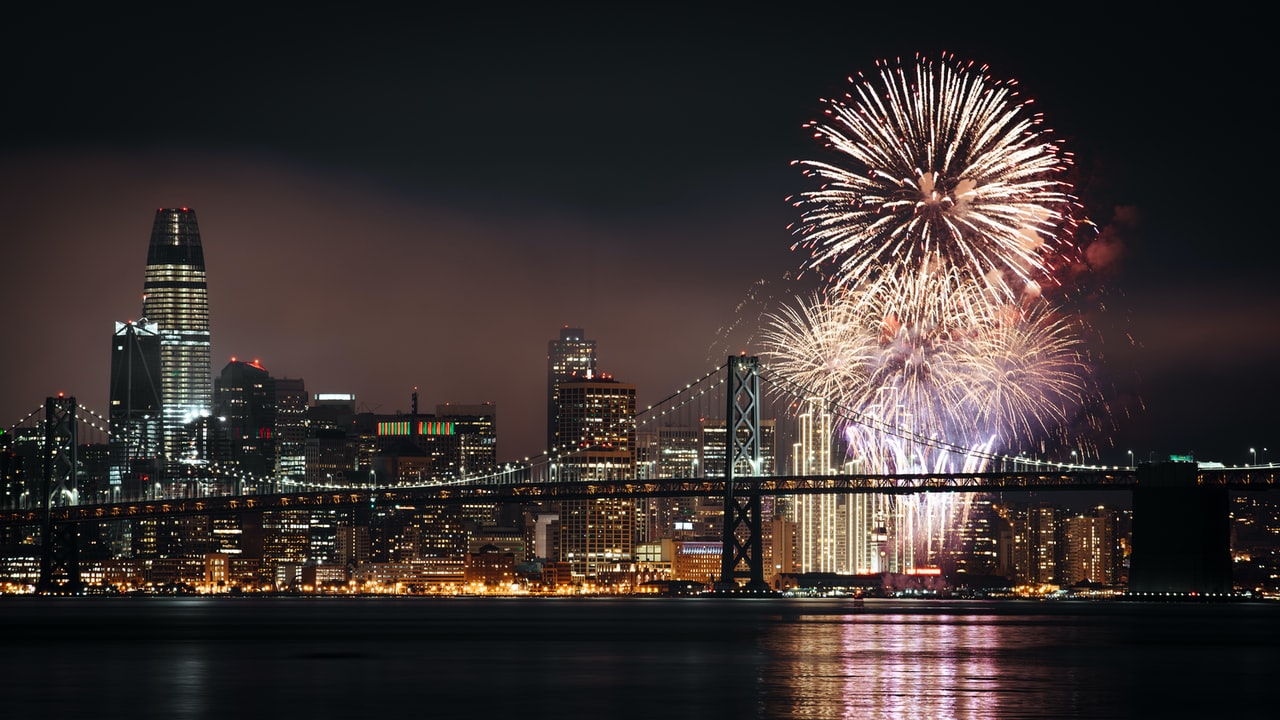 golden gate san franscico feu artifice